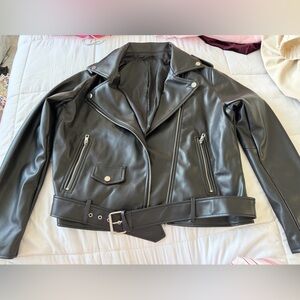 Women's Black Faux Leather Jacket